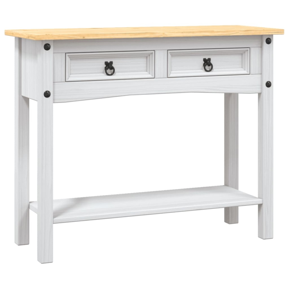 vidaXL Τραπέζι Κονσόλα Μεξικ. Corona Λευκό 90x34,5x73 εκ. Ξύλο Πεύκου