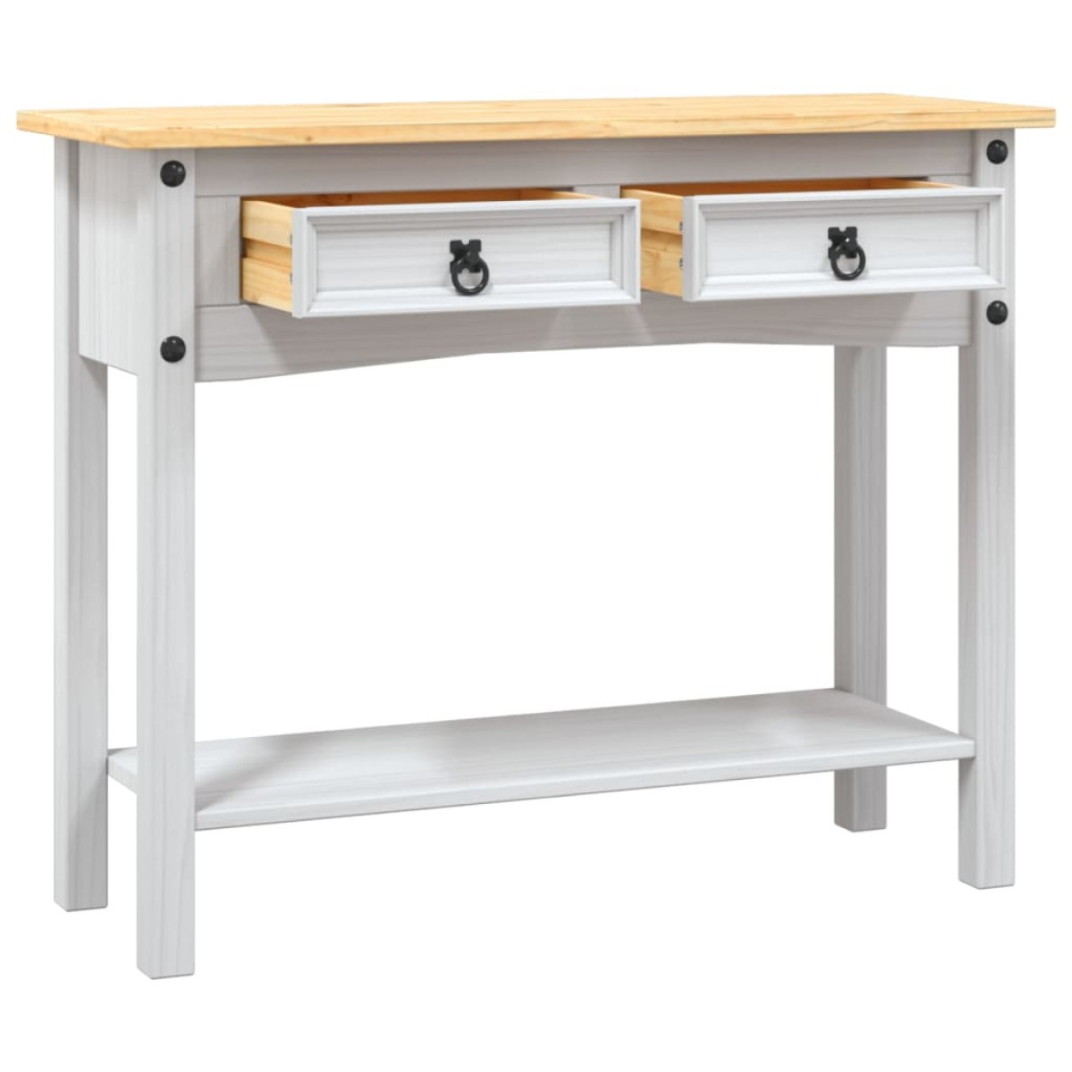 vidaXL Τραπέζι Κονσόλα Μεξικ. Corona Λευκό 90x34,5x73 εκ. Ξύλο Πεύκου