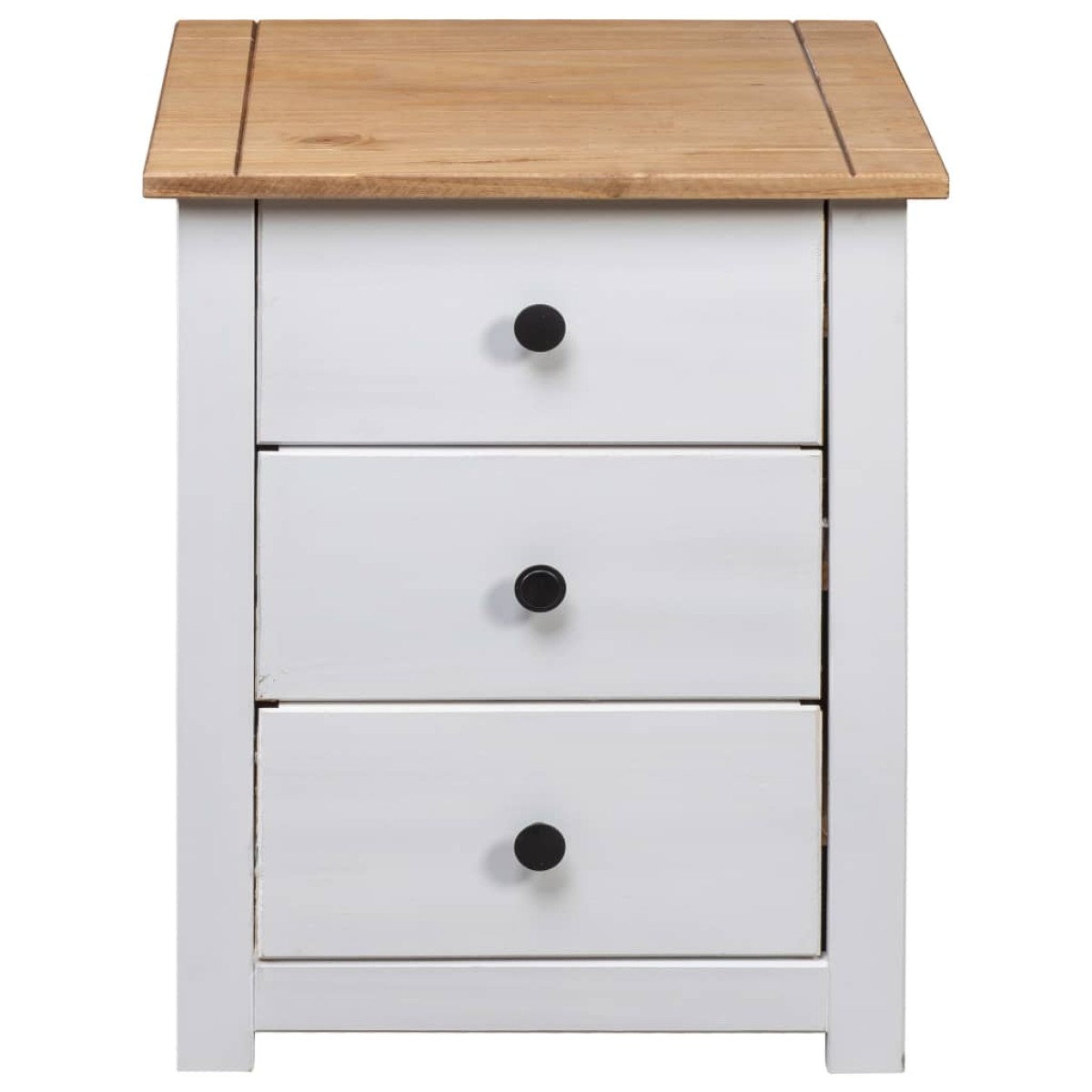 282652 vidaXL Κομοδίνο Λευκό 46x40x57 εκ. από Ξύλο Πεύκου Σειρά Panama