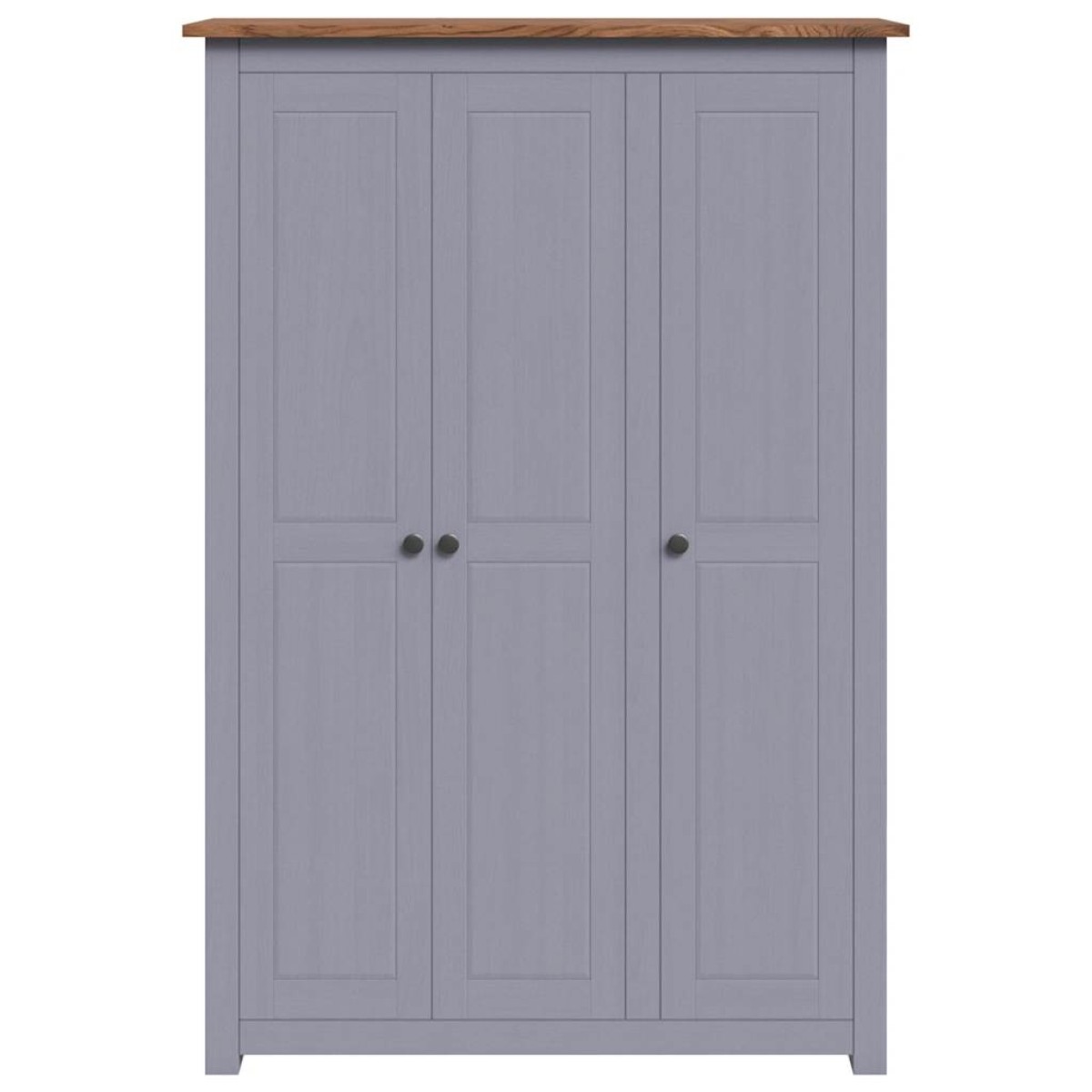 vidaXL Ντουλάπα Τρίφυλλη Γκρι 118x50x171,5 εκ Ξύλο Πεύκου Σειρά Panama
