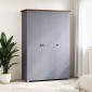 vidaXL Ντουλάπα Τρίφυλλη Γκρι 118x50x171,5 εκ Ξύλο Πεύκου Σειρά Panama