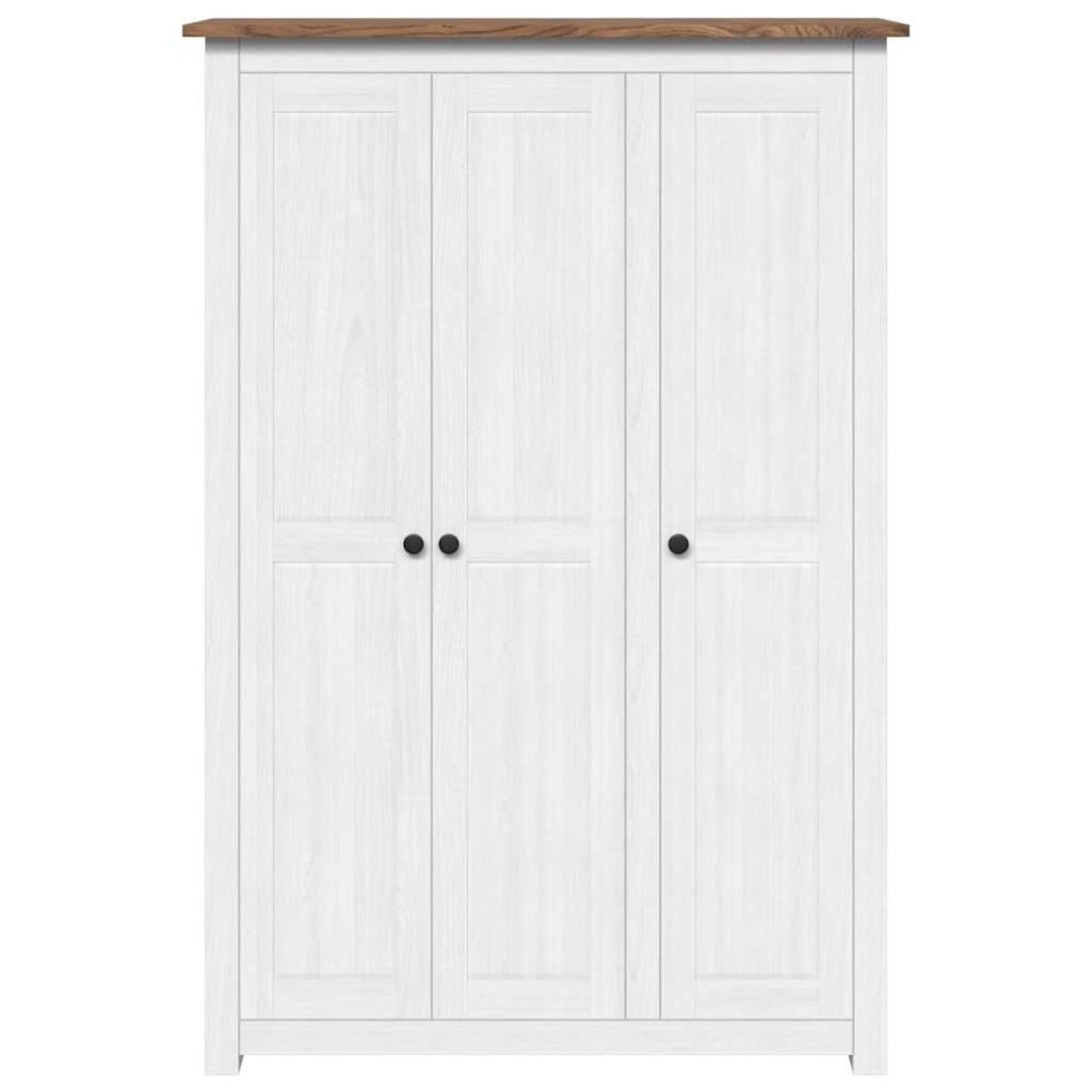 vidaXL Ντουλάπα Τρίφυλλη Λευκή 118x50x171,5εκ Ξύλο Πεύκου Σειρά Panama
