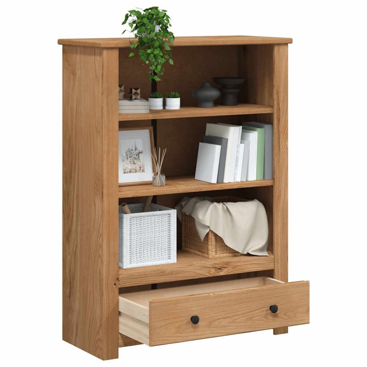 vidaXL Βιβλιοθήκη 80 x 35 x 110 εκ. Μασίφ Ξύλο Πεύκου Σειρά Panama