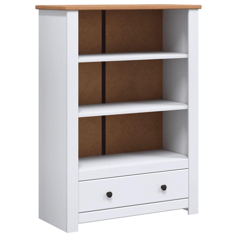 vidaXL Βιβλιοθήκη Λευκή 80x35x110 εκ. Μασίφ Ξύλο Πεύκου Σειρά Panama