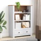 vidaXL Βιβλιοθήκη Λευκή 80x35x110 εκ. Μασίφ Ξύλο Πεύκου Σειρά Panama
