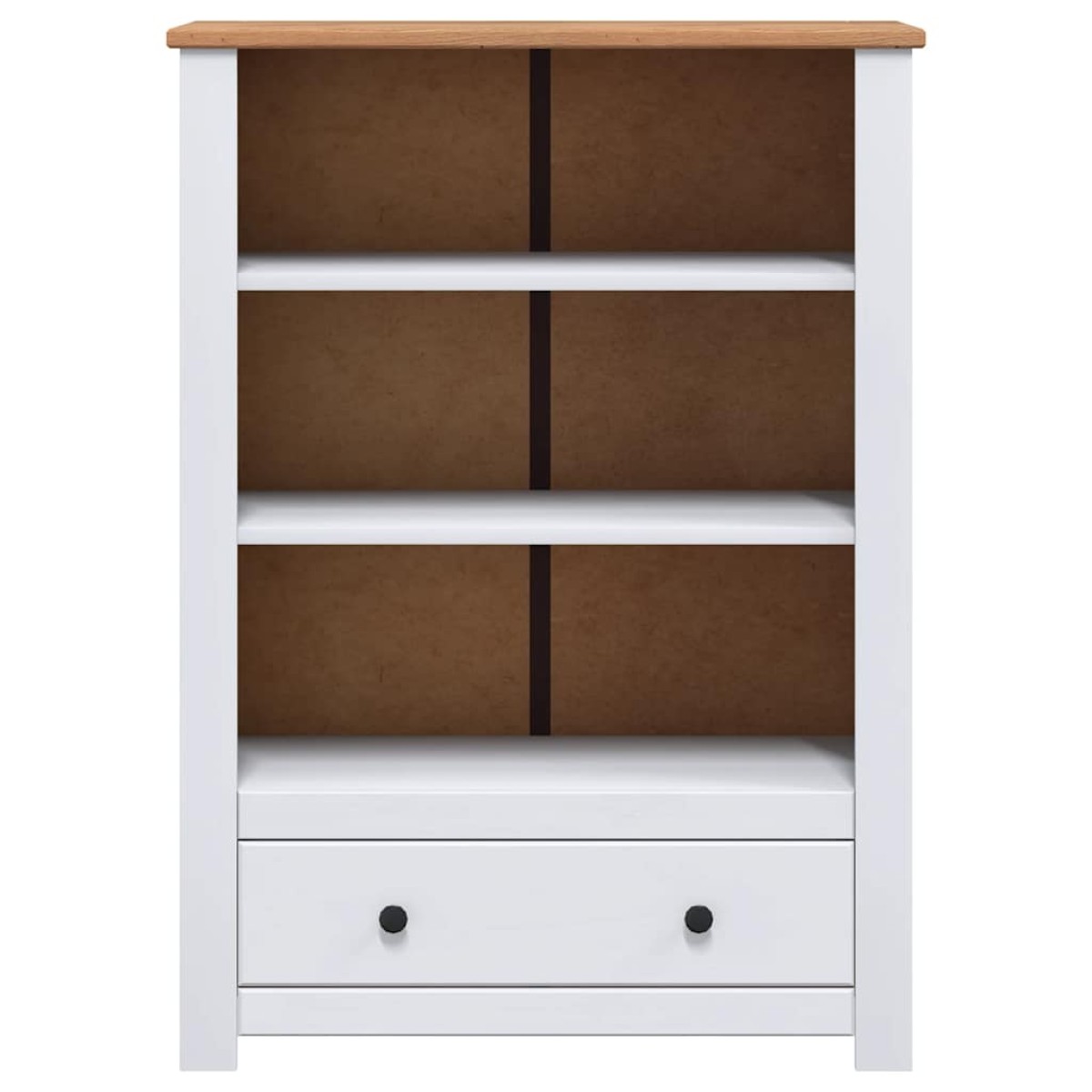 vidaXL Βιβλιοθήκη Λευκή 80x35x110 εκ. Μασίφ Ξύλο Πεύκου Σειρά Panama