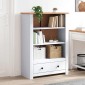 vidaXL Βιβλιοθήκη Λευκή 80x35x110 εκ. Μασίφ Ξύλο Πεύκου Σειρά Panama