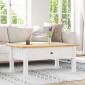 vidaXL Τραπεζάκι Σαλονιού Λευκό 100x60x45 εκ. Μασίφ Πεύκο Σειρά Panama