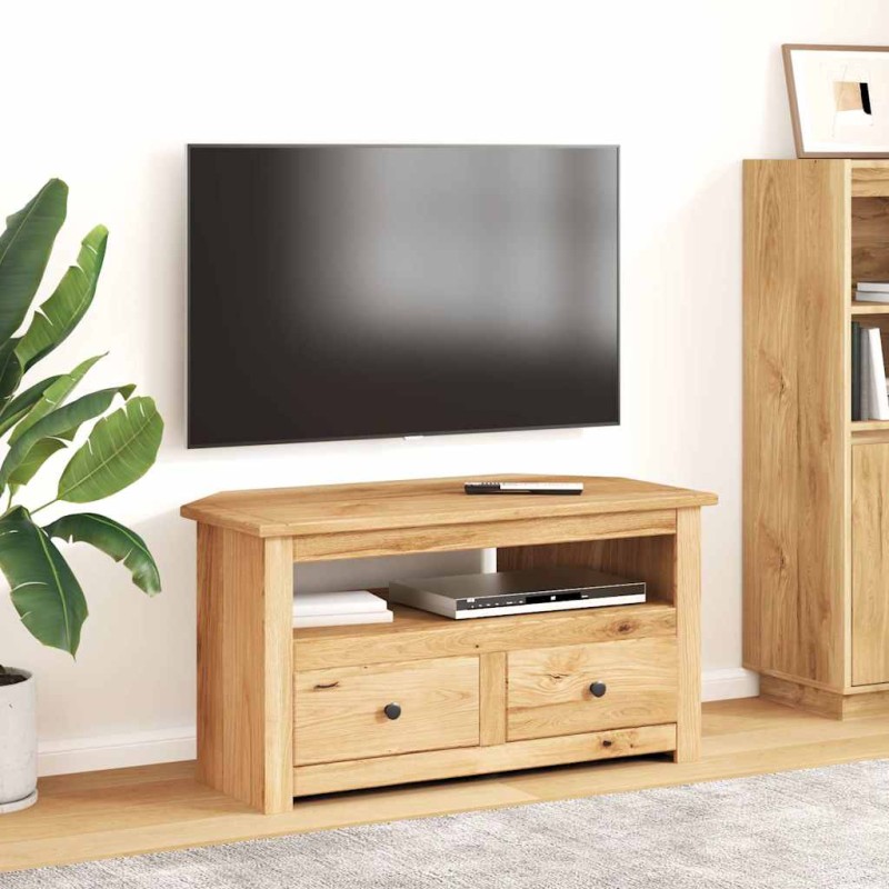 vidaXL Έπιπλο TV Γωνιακό 93x49x49 εκ. Μασίφ Ξύλο Πεύκου Σειρά Panama