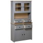 vidaXL Βιτρίνα Γκρι 93 x 40,5 x 180 εκ. Μασίφ Ξύλο Πεύκου Σειρά Panama