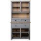 vidaXL Βιτρίνα Γκρι 93 x 40,5 x 180 εκ. Μασίφ Ξύλο Πεύκου Σειρά Panama