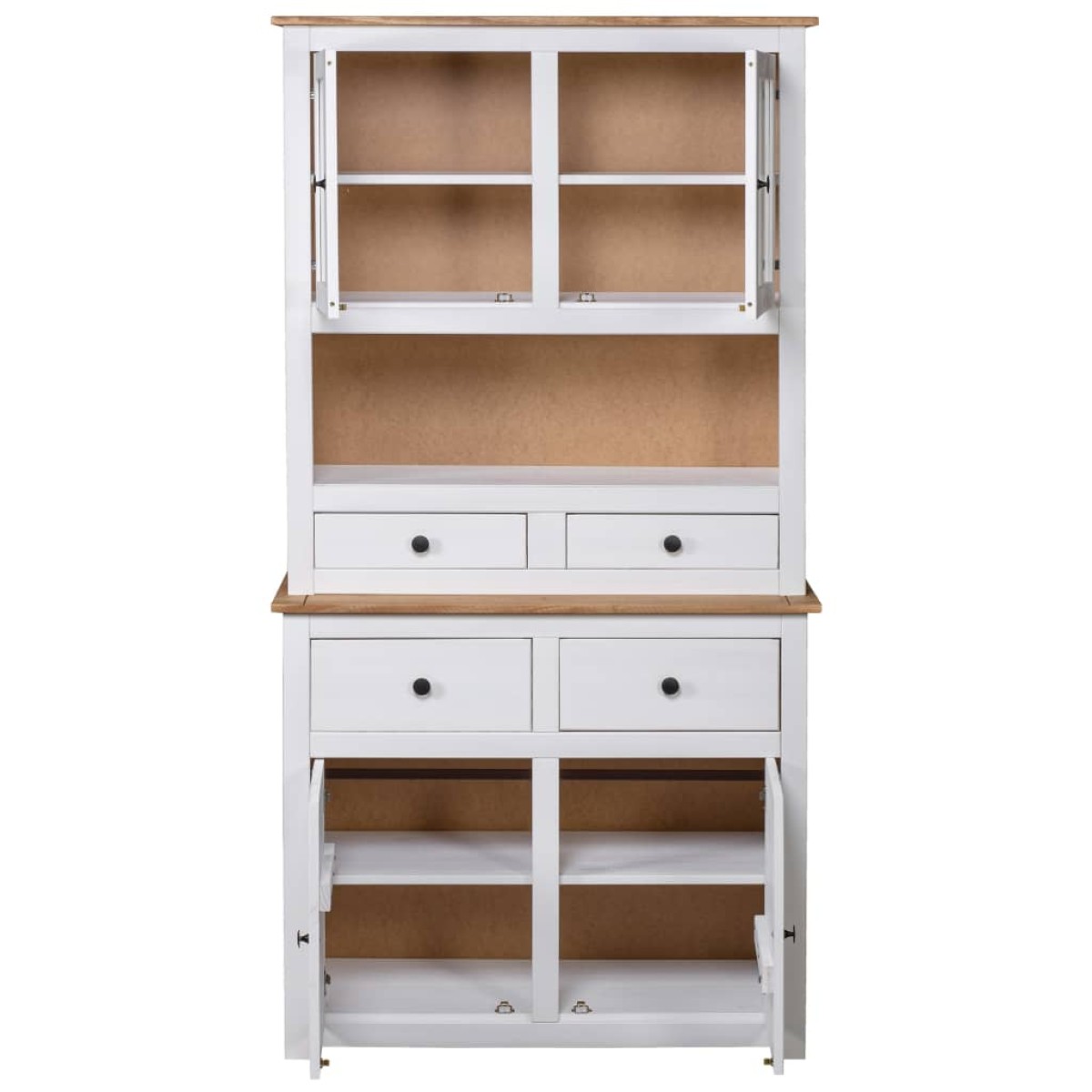 vidaXL Μπουφές Λευκός 93 x 40,5 x 180 εκ. από Ξύλο Πεύκου Σειρά Panama