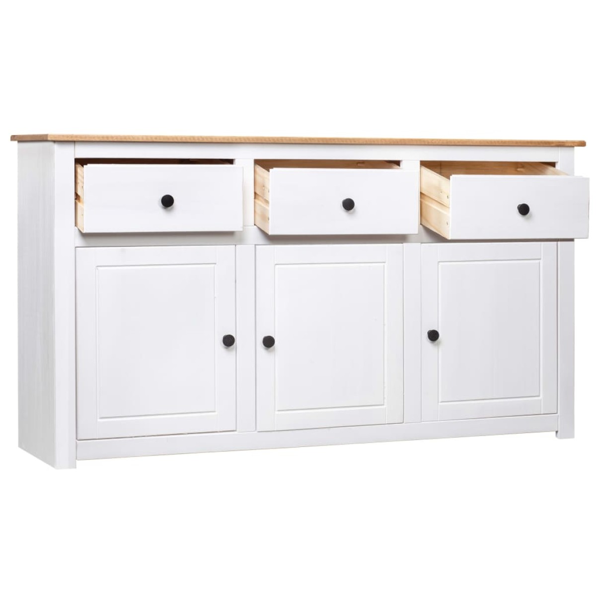 vidaXL Μπουφές Λευκός 135 x 40 x 80 εκ. από Ξύλο Πεύκου Σειρά Panama