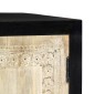 vidaXL Ντουλάπι με Σκάλισμα Γκρι 75x35x60 εκ. από Μασίφ Ξύλο Μάνγκο