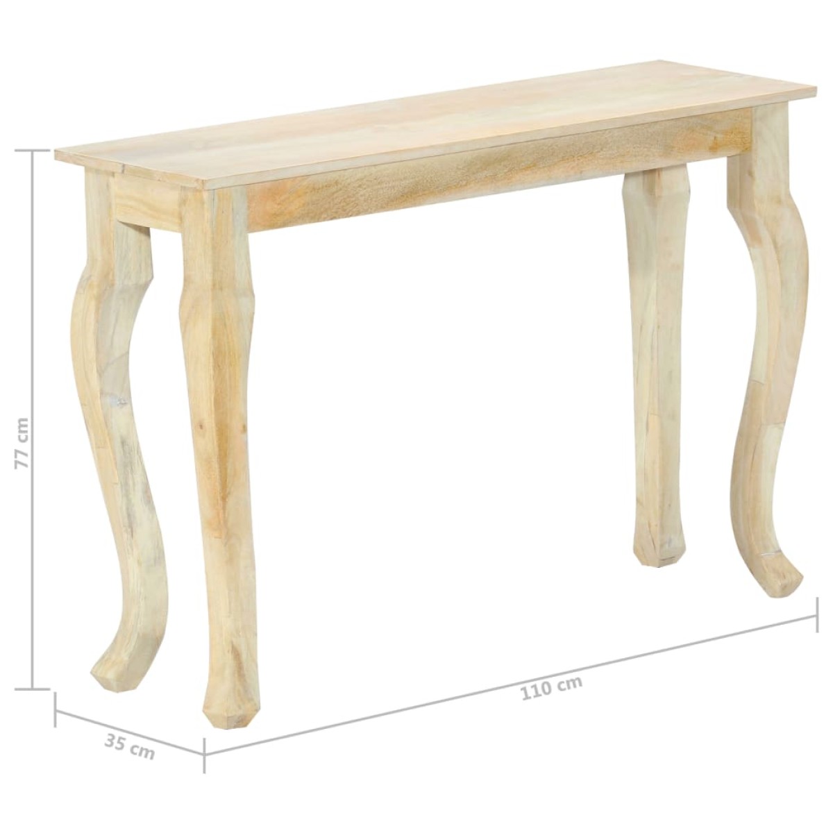 vidaXL Κονσόλα Τραπεζιού 110x35x77 εκ. από Μασίφ Ξύλο Μάνγκο