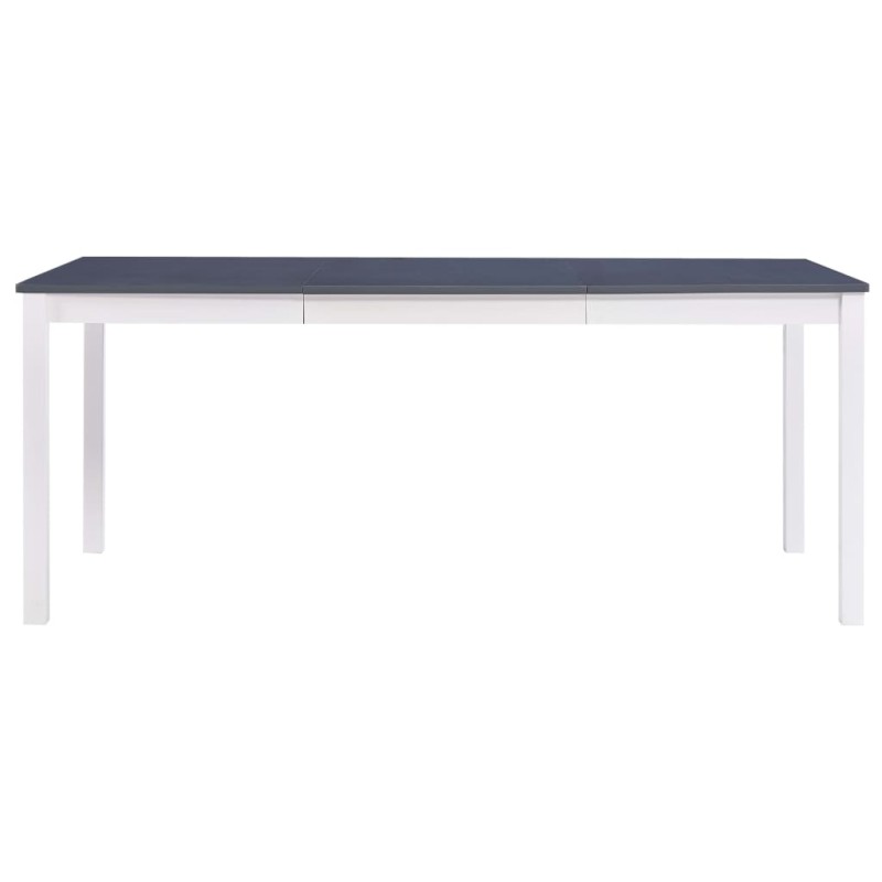 vidaXL Τραπεζαρία Λευκή / Γκρι 180 x 90 x 73 εκ. από Ξύλο Πεύκου