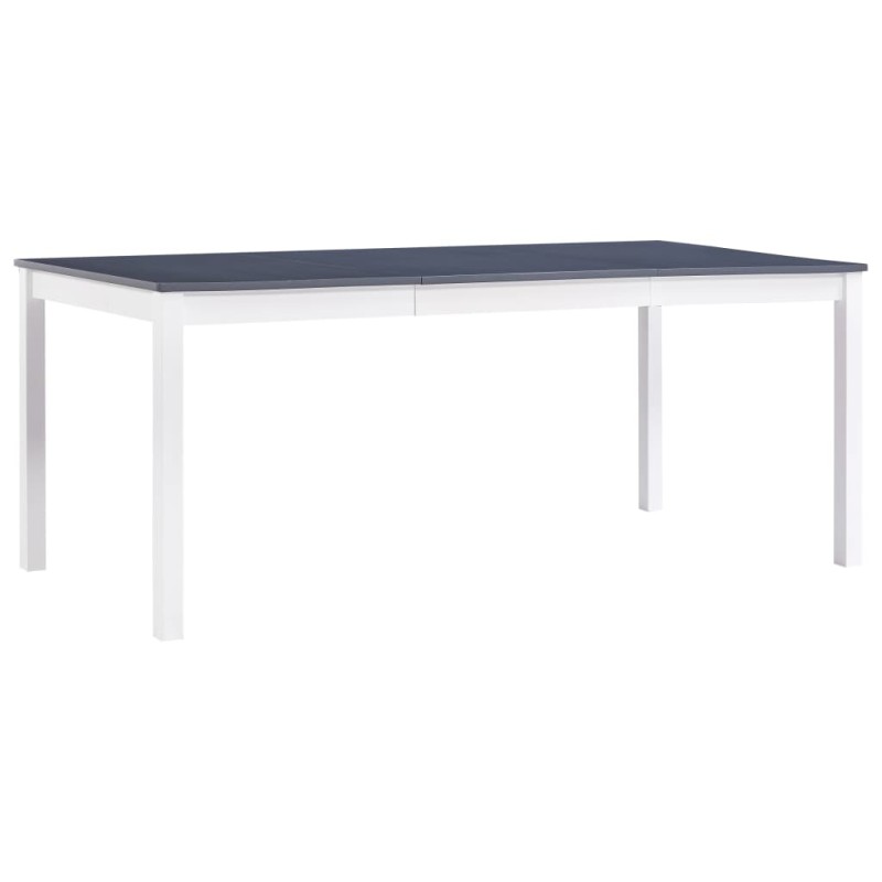 vidaXL Τραπεζαρία Λευκή / Γκρι 180 x 90 x 73 εκ. από Ξύλο Πεύκου