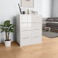 vidaXL Συρταριέρα Γυαλιστερή Λευκή 60 x 35 x 80 εκ. από Μοριοσανίδα