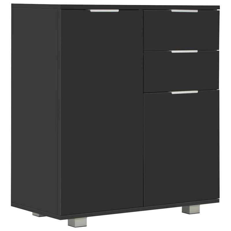 vidaXL Μπουφές Ψηλός Γυαλιστερός Μαύρος 71x35x80εκ. Επεξεργασμένο Ξύλο