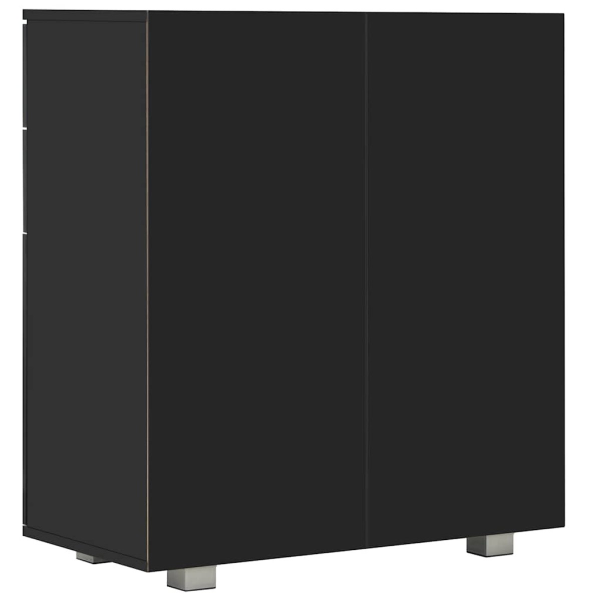 vidaXL Μπουφές Ψηλός Γυαλιστερός Μαύρος 71x35x80 εκ. Μοριοσανίδα