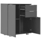 vidaXL Μπουφές Ψηλός Γυαλιστερός Γκρι 71x35x80 εκ. Μοριοσανίδα