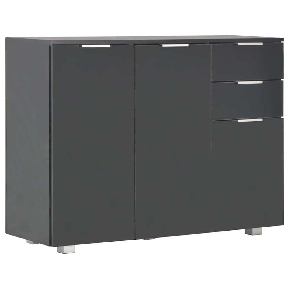 vidaXL Μπουφές Γυαλιστερός Μαύρος 107x35x80,5 εκ.