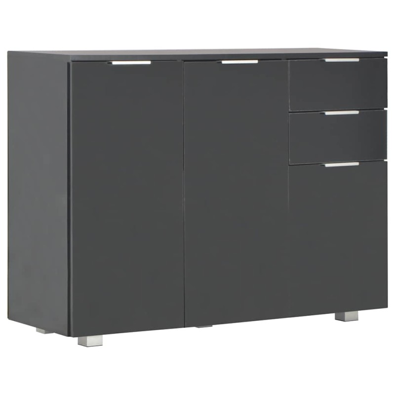 vidaXL Μπουφές Γυαλιστερός Μαύρος 107x35x80,5 εκ.