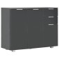 vidaXL Μπουφές Γυαλιστερός Μαύρος 107x35x80,5 εκ.