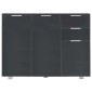 vidaXL Μπουφές Γυαλιστερός Μαύρος 107x35x80,5 εκ.
