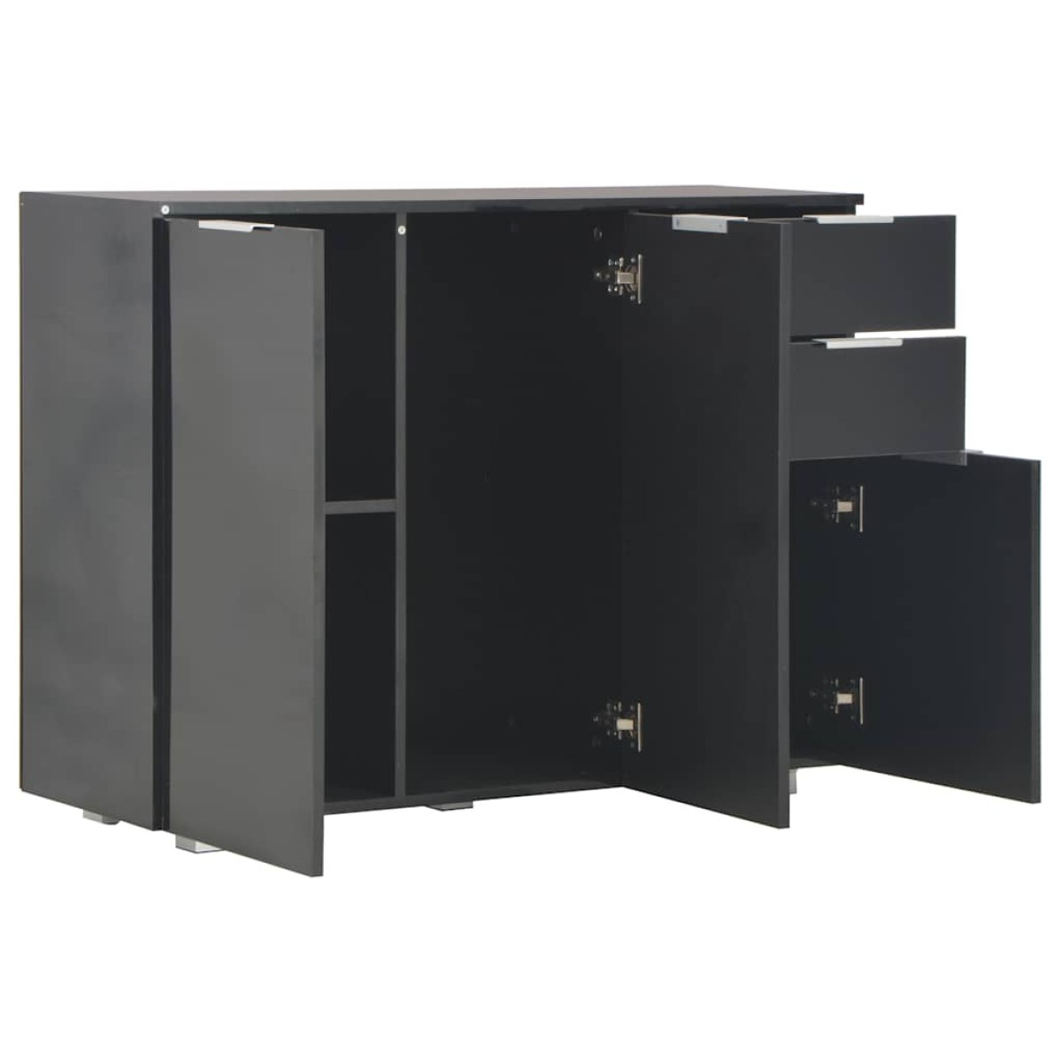 vidaXL Μπουφές Γυαλιστερός Μαύρος 107x35x80,5 εκ.