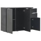 vidaXL Μπουφές Γυαλιστερός Μαύρος 107x35x80,5 εκ.