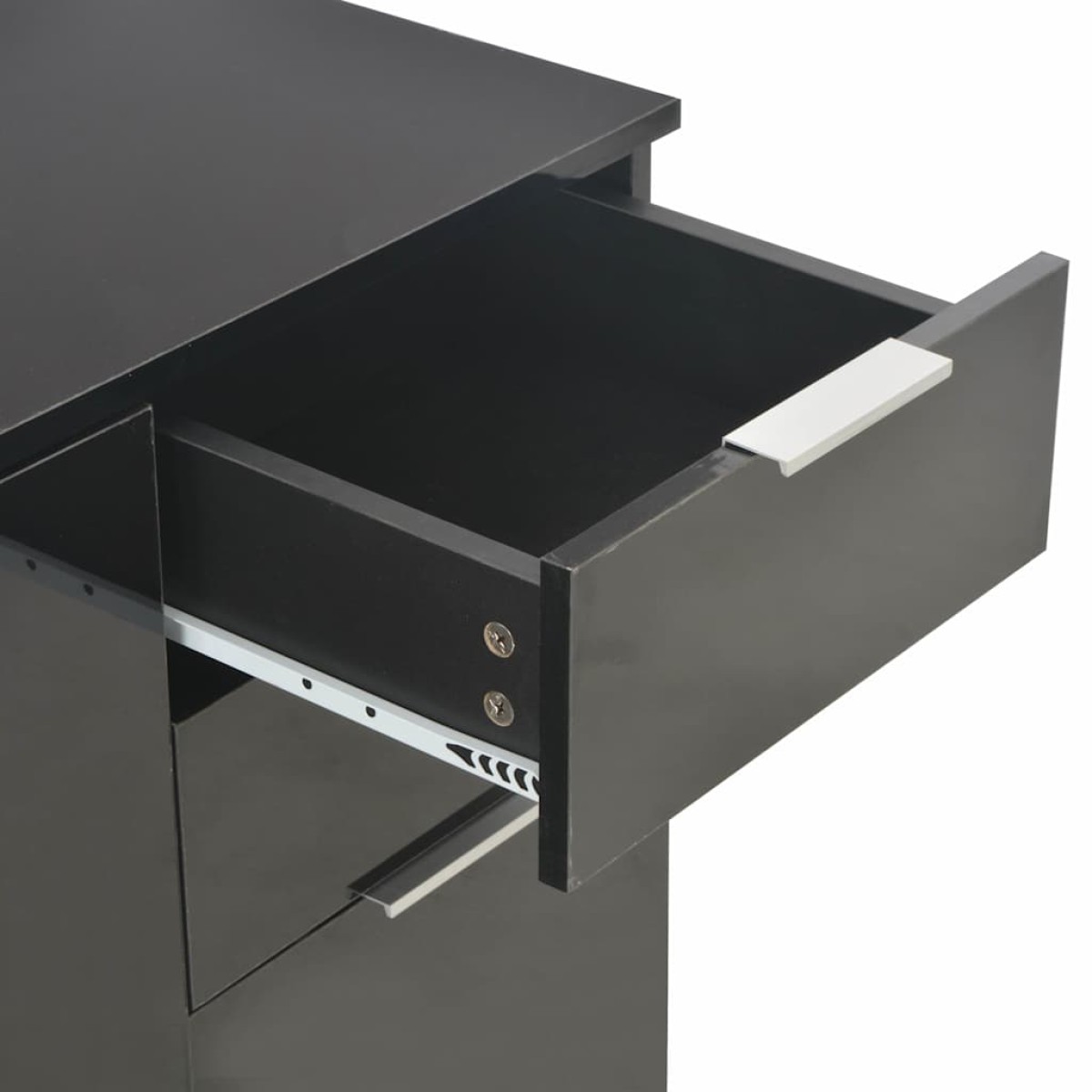 vidaXL Μπουφές Γυαλιστερός Μαύρος 107x35x80,5 εκ.