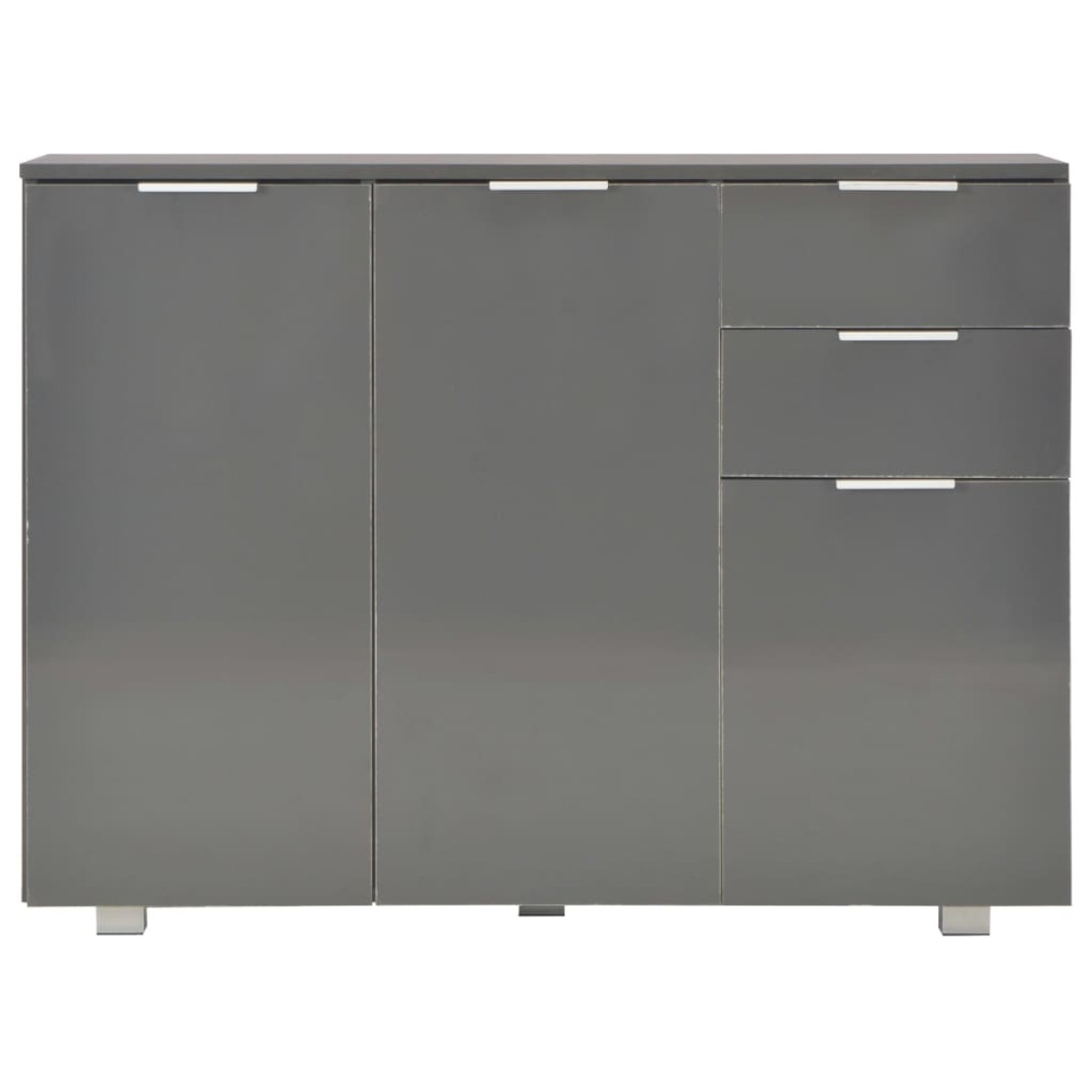 vidaXL Μπουφές Γυαλιστερός Γκρι 107x35x80,5 εκ.