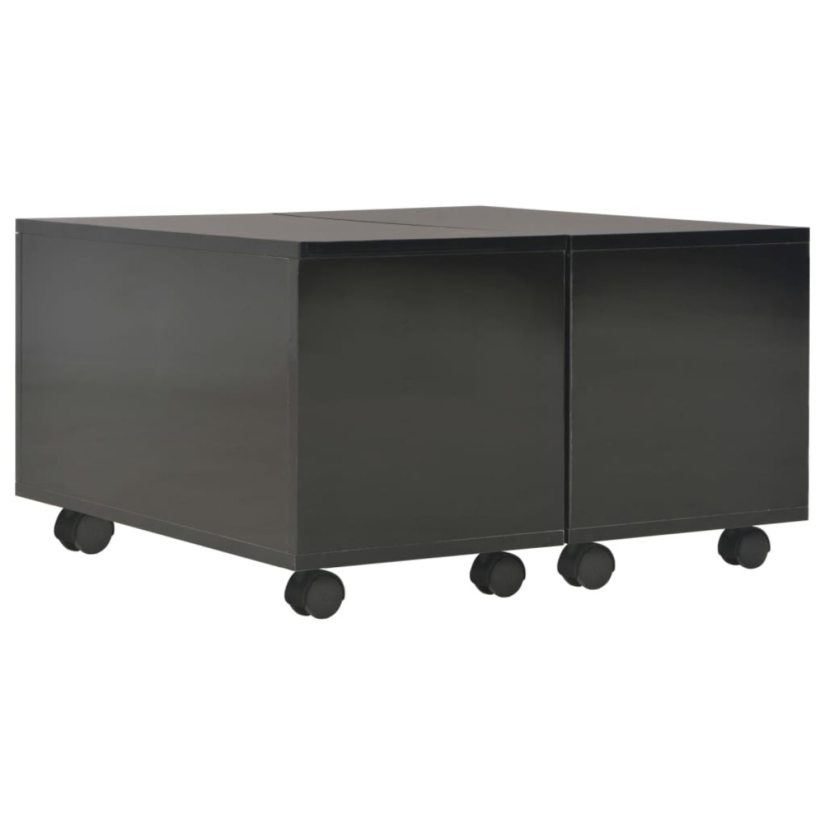 vidaXL Τραπεζάκι Σαλονιού Γυαλιστερό Μαύρο 60x60x35 εκ. Μοριοσανίδα