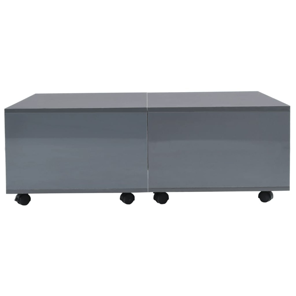 vidaXL Τραπεζάκι Σαλονιού Γυαλιστερό Γκρι 100 x 100 x 35 εκ.