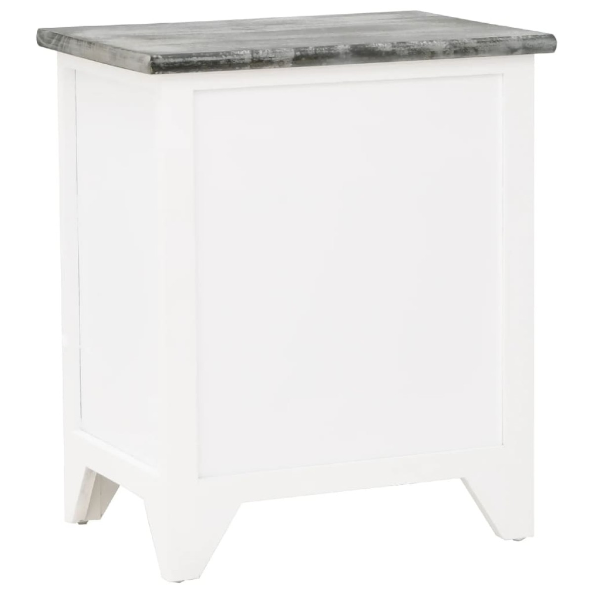 vidaXL Κομοδίνο Γκρι και Λευκό 38 x 28 x 45 εκ. από Ξύλο Παυλώνιας