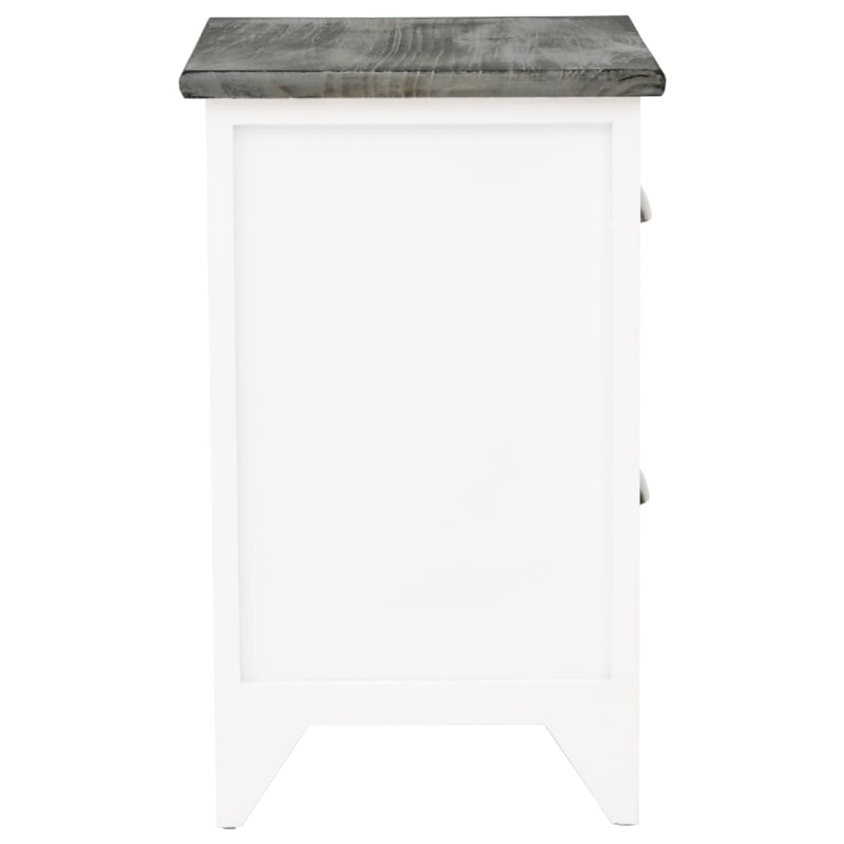 vidaXL Κομοδίνο Γκρι και Λευκό 38 x 28 x 45 εκ. από Ξύλο Παυλώνιας