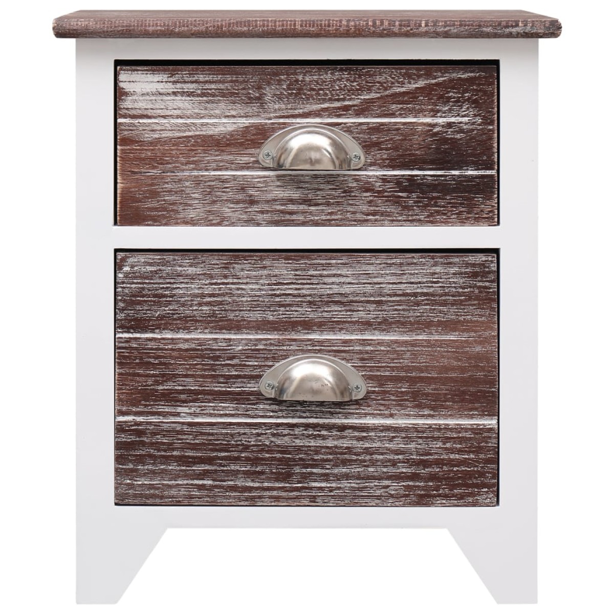 vidaXL Κομοδίνο Καφέ και Λευκό 38 x 28 x 45 εκ. από Ξύλο Παυλώνιας