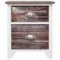 vidaXL Κομοδίνο Καφέ και Λευκό 38 x 28 x 45 εκ. από Ξύλο Παυλώνιας