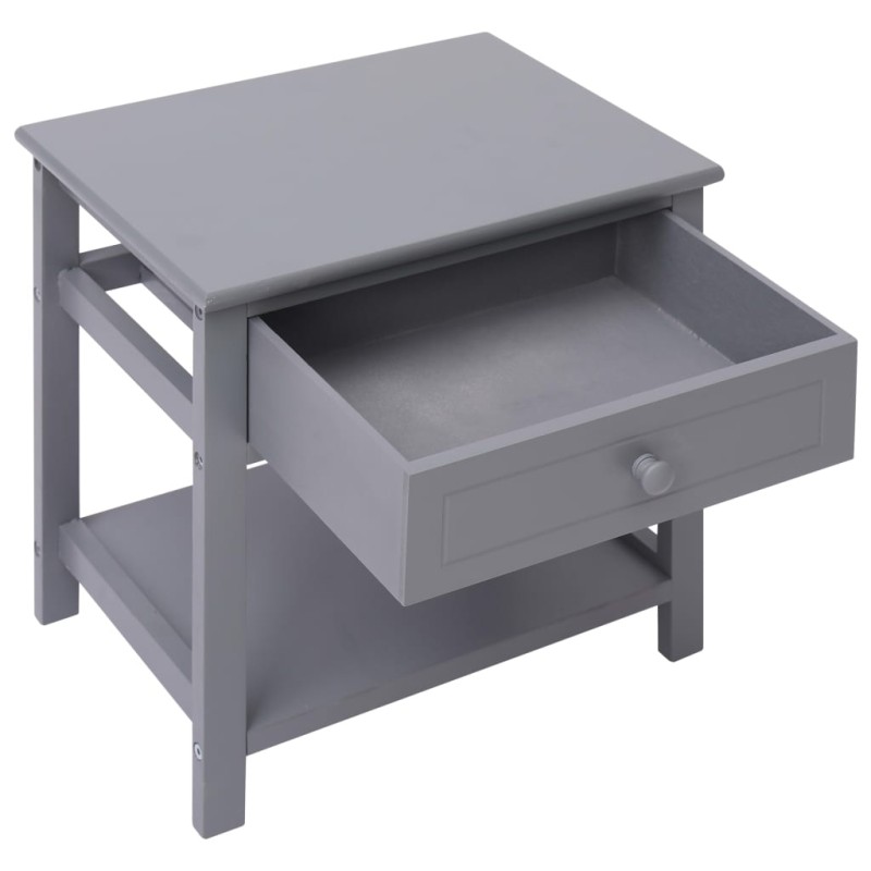 vidaXL Κομοδίνο Γκρι 40 x 29 x 42 εκ. από Ξύλο Παυλώνιας