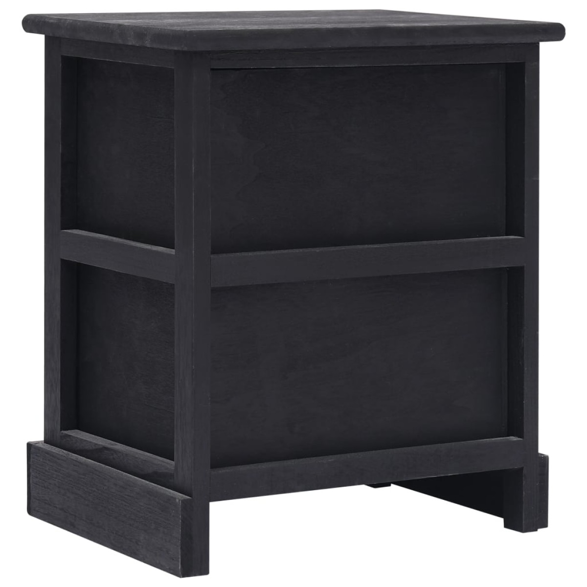 vidaXL Κομοδίνο Μαύρο 38 x 28 x 45 εκ. από Ξύλο Παυλώνιας