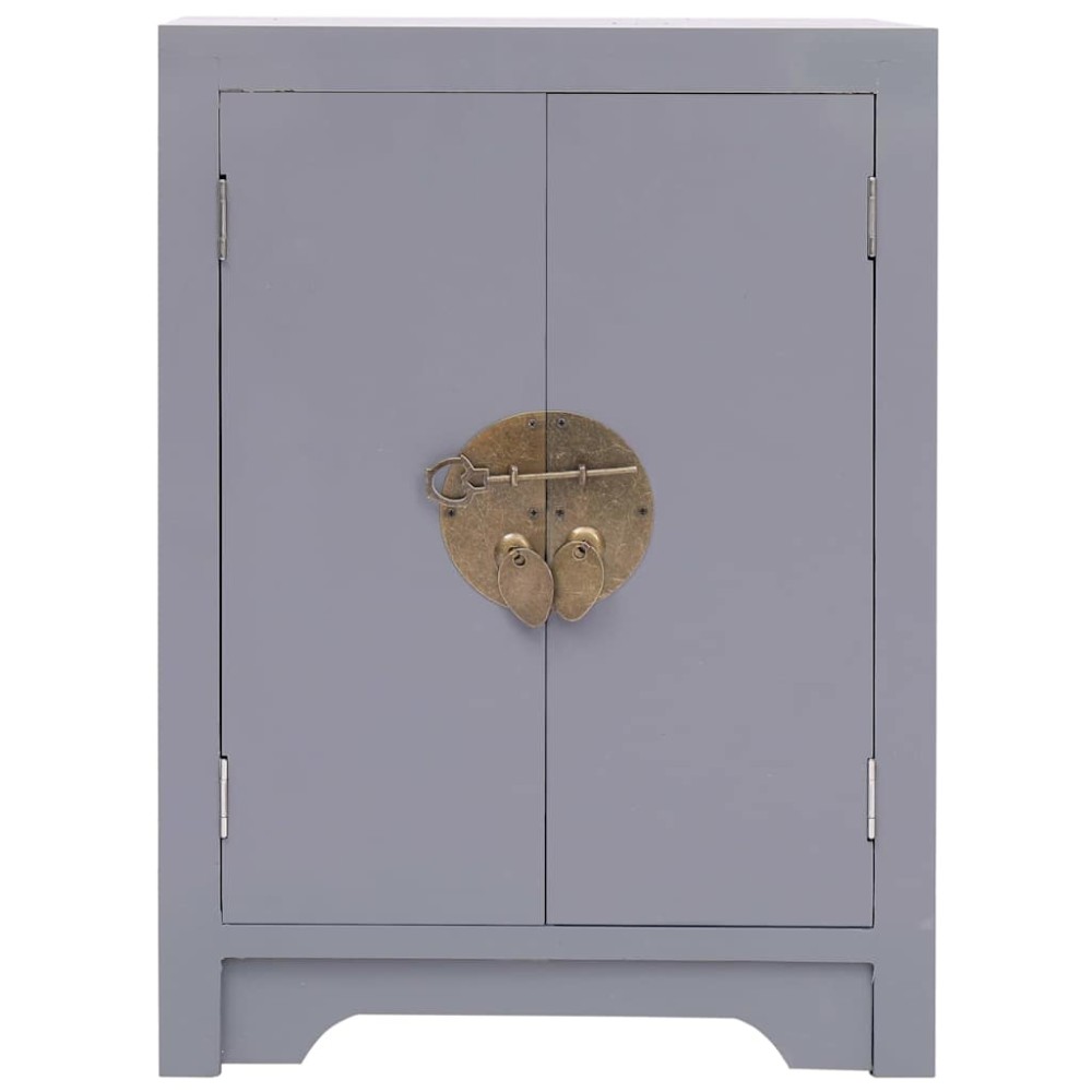vidaXL Κομοδίνο Γκρι 38 x 28 x 52 εκ. από Ξύλο Παυλώνιας