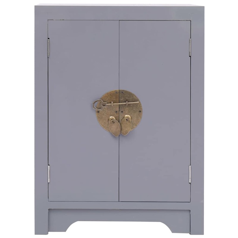 vidaXL Κομοδίνο Γκρι 38 x 28 x 52 εκ. από Ξύλο Παυλώνιας