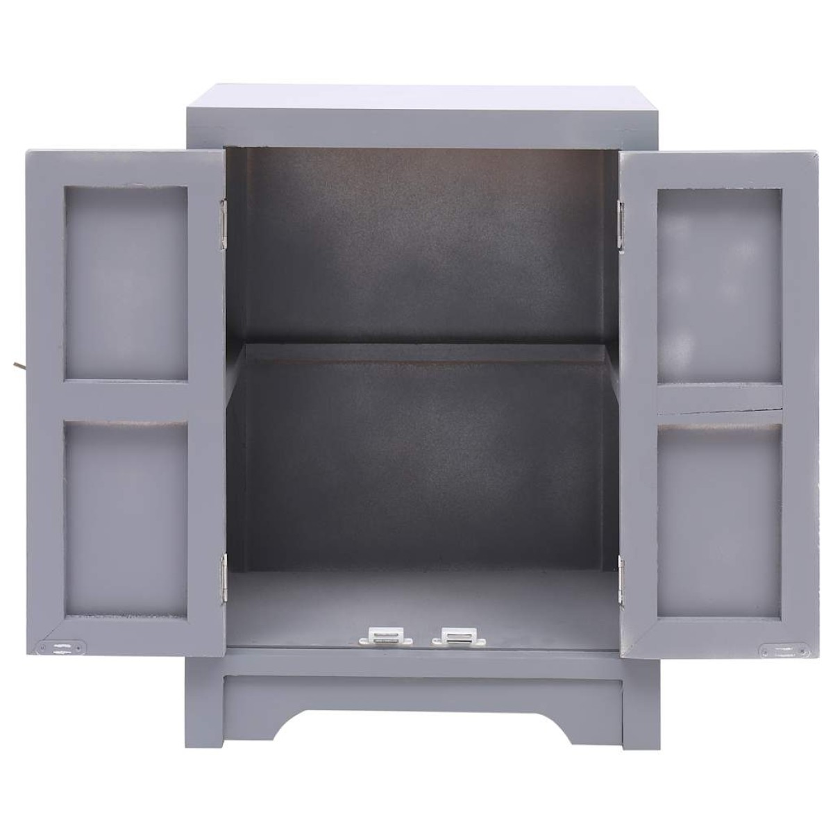 vidaXL Κομοδίνο Γκρι 38 x 28 x 52 εκ. από Ξύλο Παυλώνιας