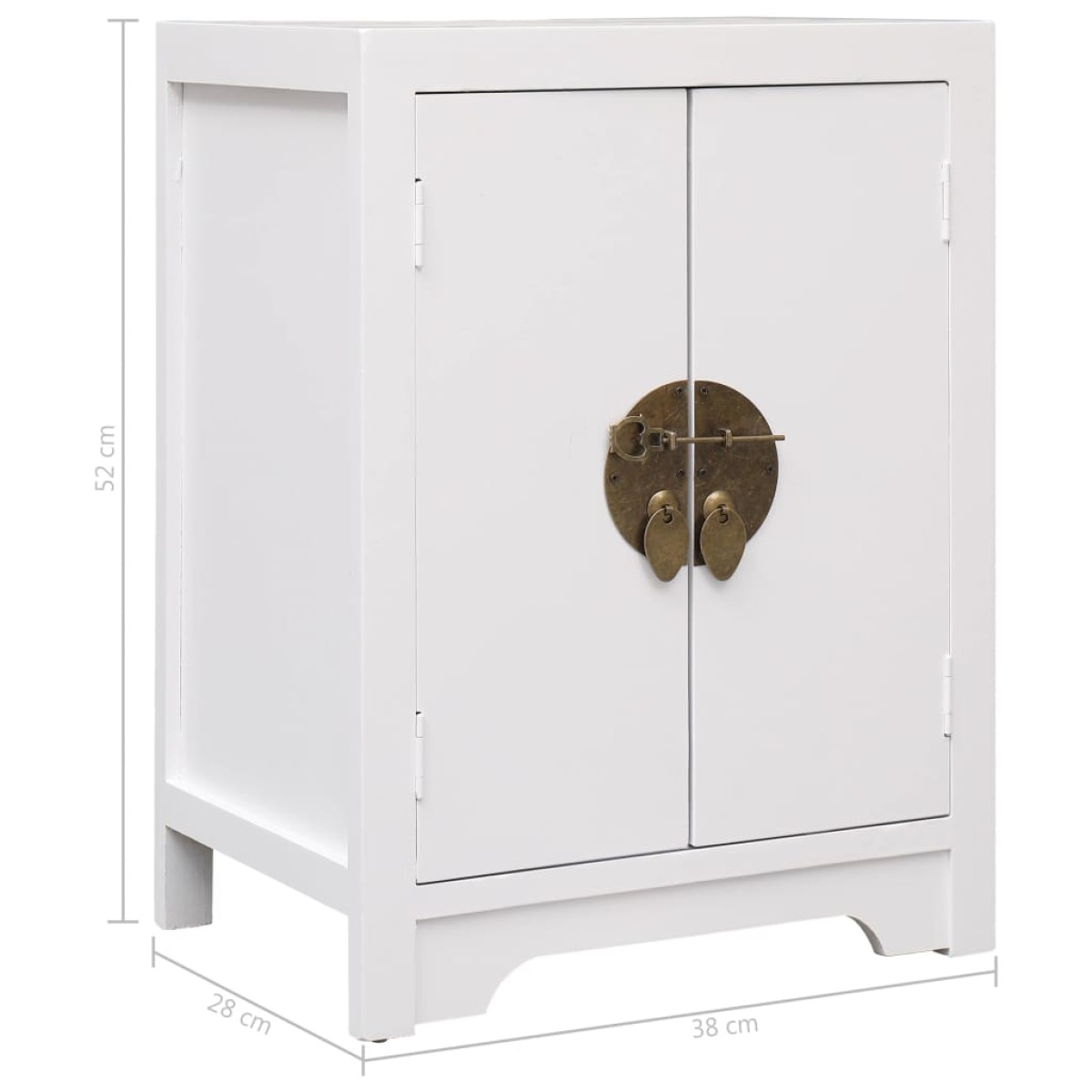 vidaXL Κομοδίνο Λευκό 38 x 28 x 52 εκ. από Ξύλο Παυλώνιας