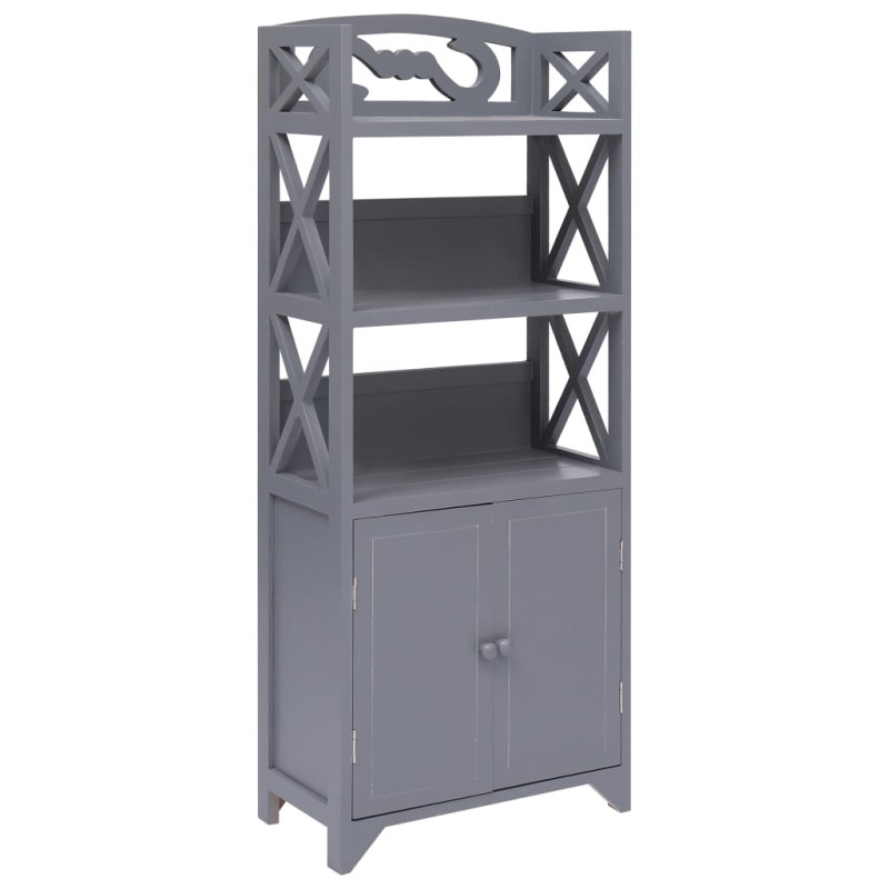 vidaXL Ντουλάπι Μπάνιου Γκρι 46x24x116 εκ. από Ξύλο Παυλώνιας