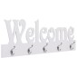 vidaXL Κρεμάστρα Τοίχου «WELCOME» Λευκή 74 x 29,5  εκ.