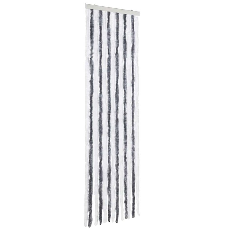 vidaXL Σήτα - Κουρτίνα Πόρτας Γκρι / Λευκό 56 x 185 εκ. από Σενίλ