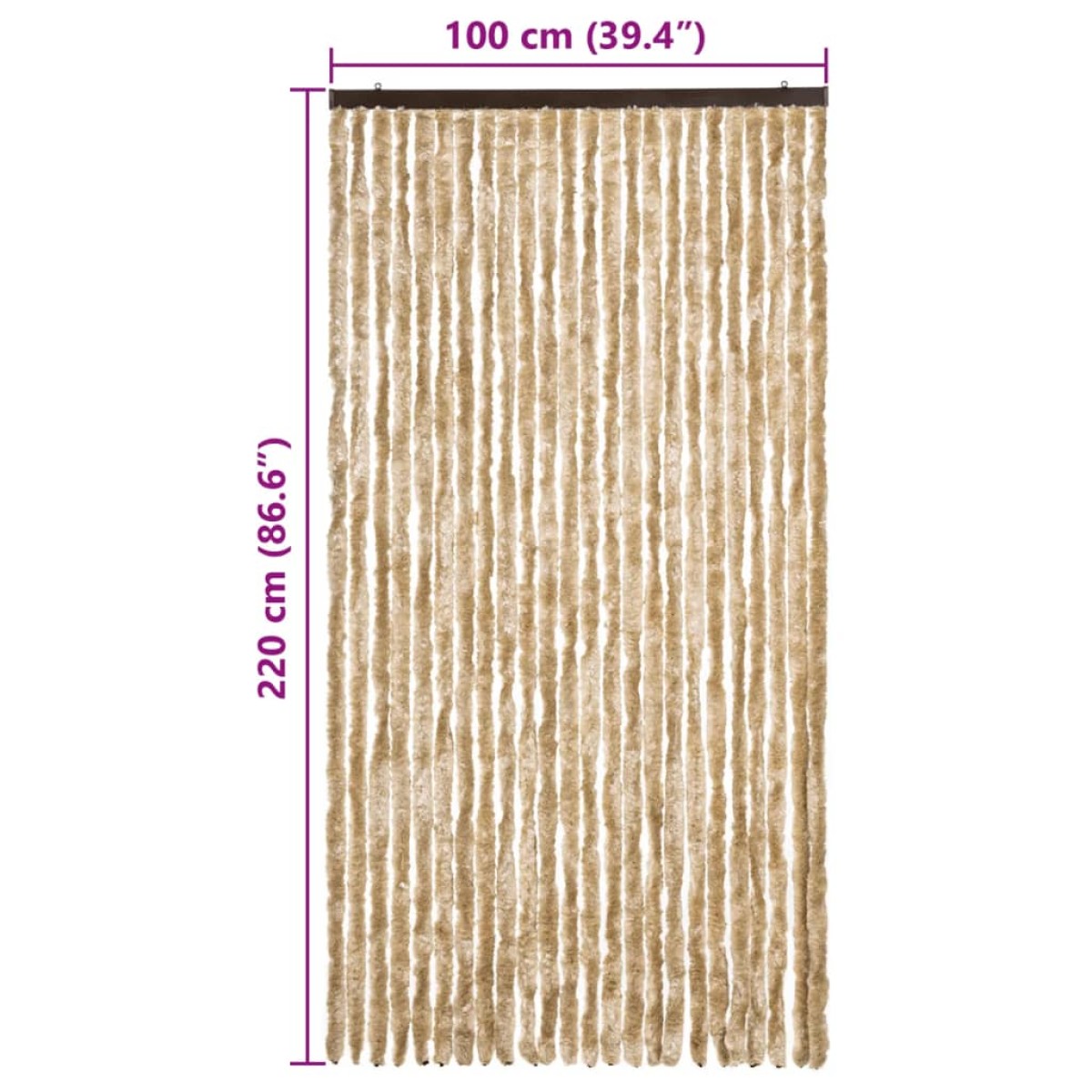 vidaXL Σήτα - Κουρτίνα Πόρτας Μπεζ 100 x 220 εκ. από Σενίλ