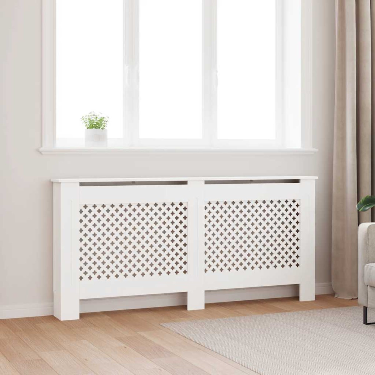 vidaXL Κάλυμμα Καλοριφέρ Λευκό 172 x 19 x 81,5 εκ. από MDF